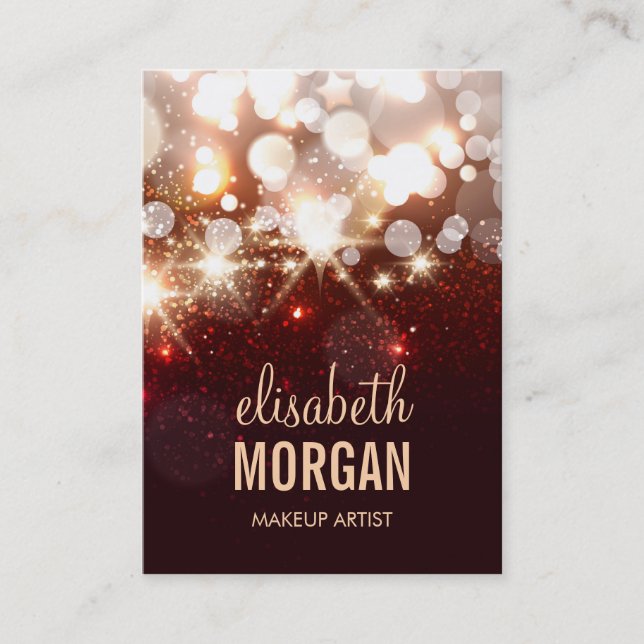 Makeup Artist - Modern Glitter Sparkle Business Card (Front)