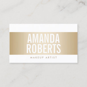 Makeup Artist Modern Gold Belt Bold Business Card