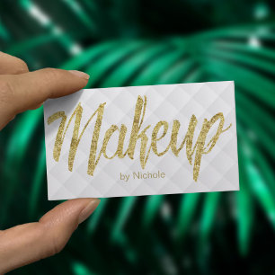 Makeup Artist Modern Gold Script Luxury Business Card