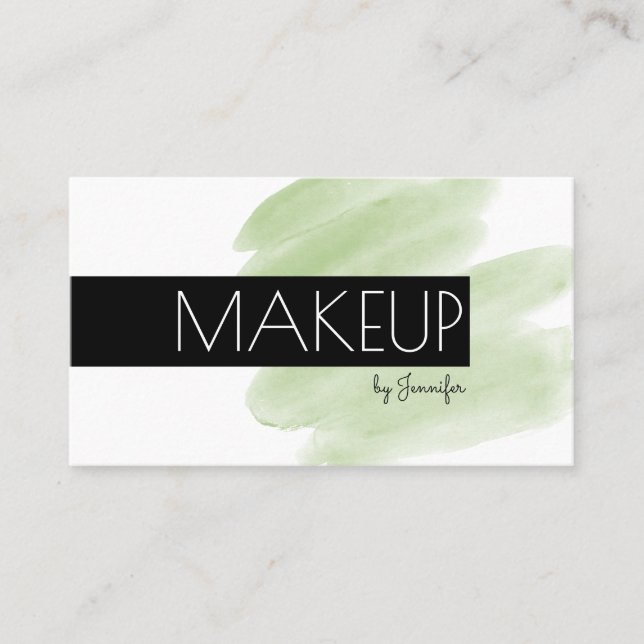 Makeup Artist Modern Minimalist Social Media Icons Business Card (Front)