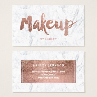 Makeup artist modern rose gold typography marble