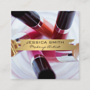 Makeup Artist   Nail and Makeup Tools Square Business Card