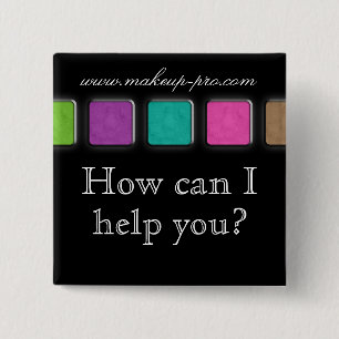 Makeup Artist Name Tag Button Brooch Palette