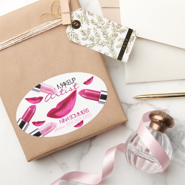 Makeup Artist Oval Sticker (Gifting)