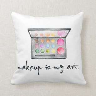 Makeup Artist Palette - "Makeup Is My Art" Quote Cushion