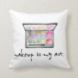 Makeup Artist Palette - "Makeup Is My Art" Quote Cushion