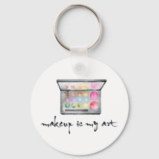 Makeup Artist Palette - "Makeup Is My Art" Quote Key Ring
