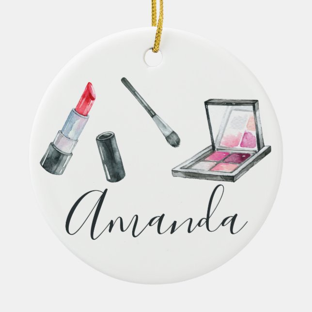 Makeup Artist Personalised Custom Art Ceramic Ornament (Front)