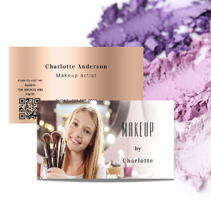 Makeup artist photo beauty QR code Business Card