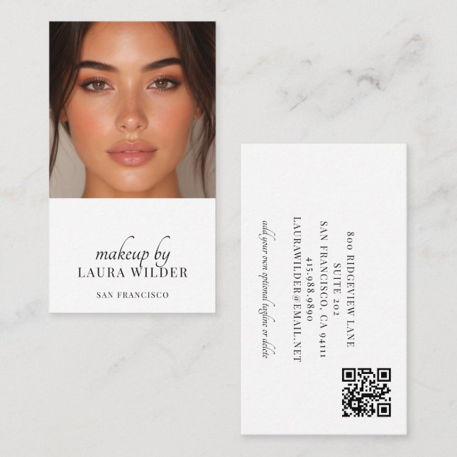 Makeup Artist Photo QR Code Business Card (Front/Back)