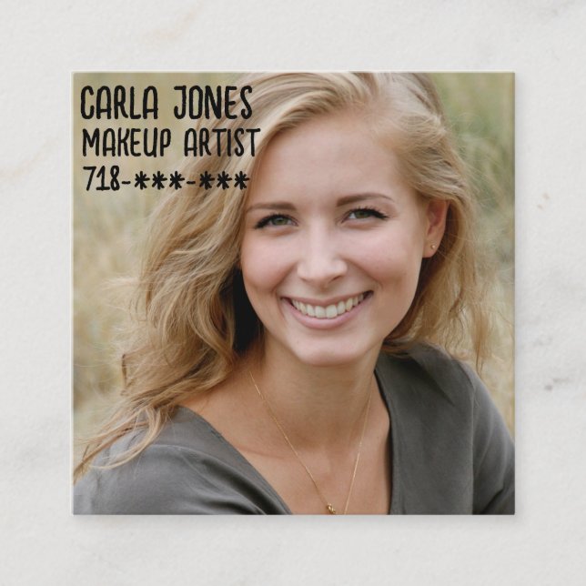 MAKEUP ARTIST PHOTO SQUARE Business Card (Front)