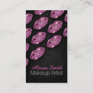 Makeup Artist/Pink Diamonds Sparkle Lips Business Card