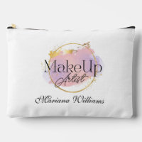 makeup artist pink gold stylish logo minimalist