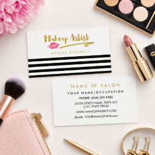 Makeup Artist Pink Lips Business Card