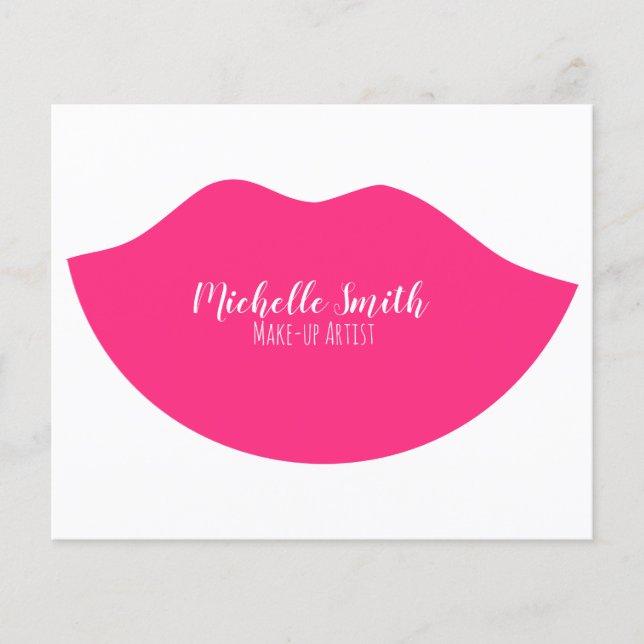 Makeup Artist Pink Lips Modern Chic Beauty Salon  Flyer (Front)