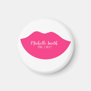 Makeup Artist Pink Lips Modern Chic Beauty Salon  Magnet