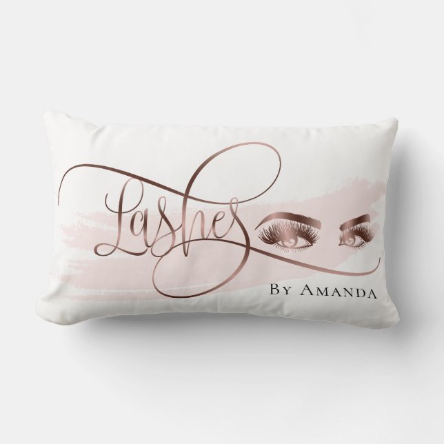 Makeup artist Pinky Lash Beauty BlushLumbar Pillow (Front)