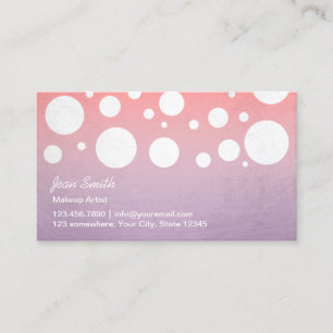 Makeup Artist Polka Dots Elegant Beauty Salon Business Card