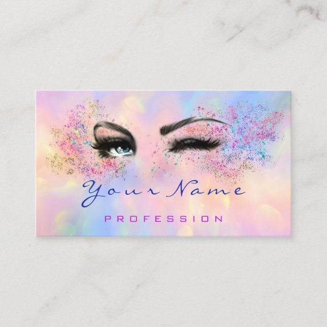 Makeup Artist Professional Eyelash Holograph Business Card (Front)