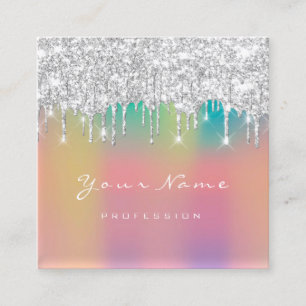 Makeup Artist Professional Eyelashes Drips Ombre Square Business Card
