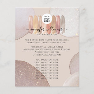 Makeup Artist Promotional Elegant Glittery Logo Flyer