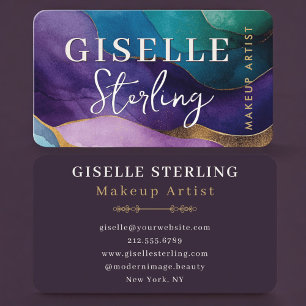 Makeup Artist Purple Business Card