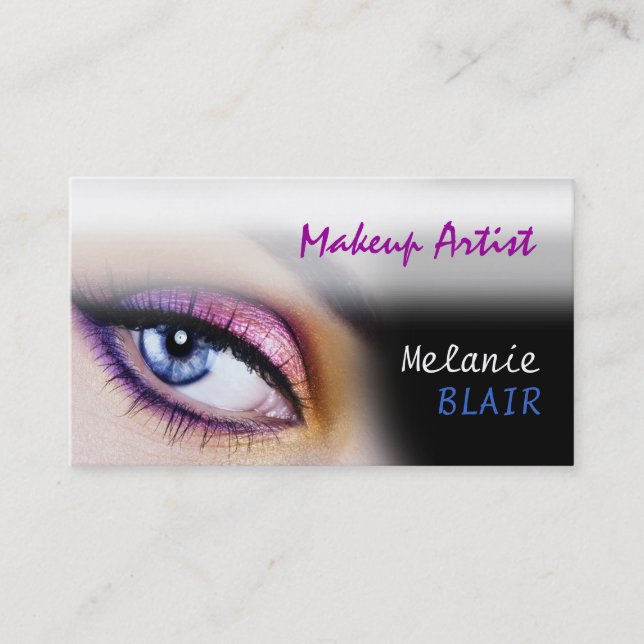 Makeup Artist Purple Eye Business Card (Front)