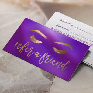 Makeup Artist Purple & Gold Referral