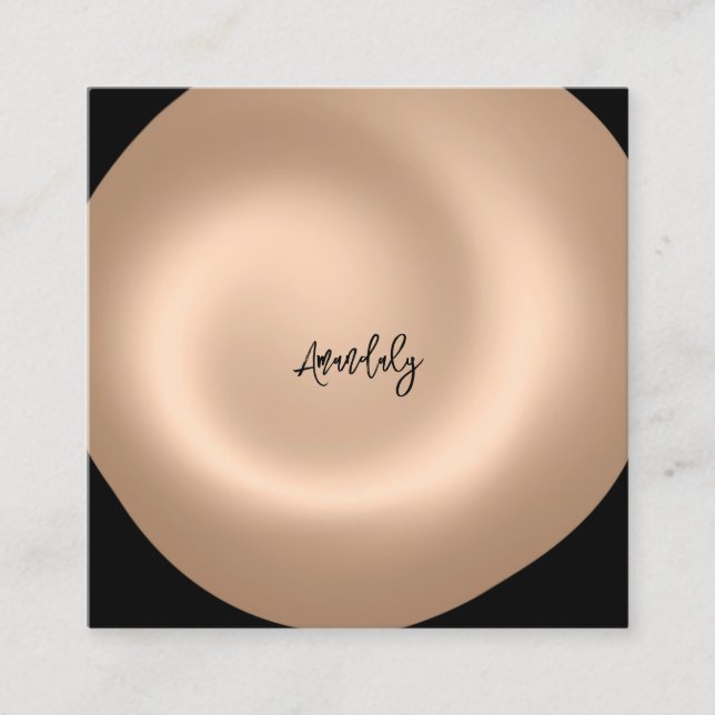  Makeup Artist  QR Code Logo Blush Black White  Square Business Card (Front)