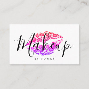 Makeup Artist Rainbow Glitter Leopard Lips Business Card