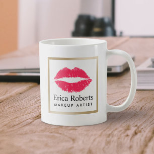 Makeup Artist Red Lips Modern Beauty Salon Coffee Mug