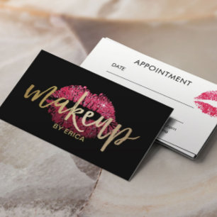 Makeup Artist Red Lips Modern Salon Appointment Card
