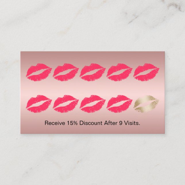 Makeup Artist Red Lips Rose Gold Loyalty Punch (Front)