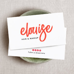 Makeup Artist Red Script Business Business Card