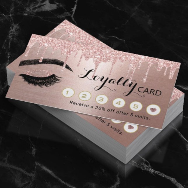 Makeup Artist Rose Gold Drips Beauty Salon Loyalty (Creator Uploaded)