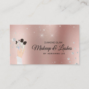 Makeup Artist Rose Gold & Glitter Beauty Salon Bus Business Card