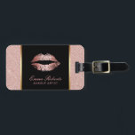 Makeup Artist Rose Gold Glitter Lips Modern Salon Luggage Tag<br><div class="desc">Makeup Artist Rose Gold Glitter Lips Modern Salon Luggage Tags.</div>
