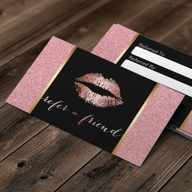 Makeup Artist Rose Gold Glitter Lips Referral (Creator Uploaded)
