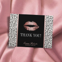 Makeup Artist Rose Gold Lips Leopard Thank You