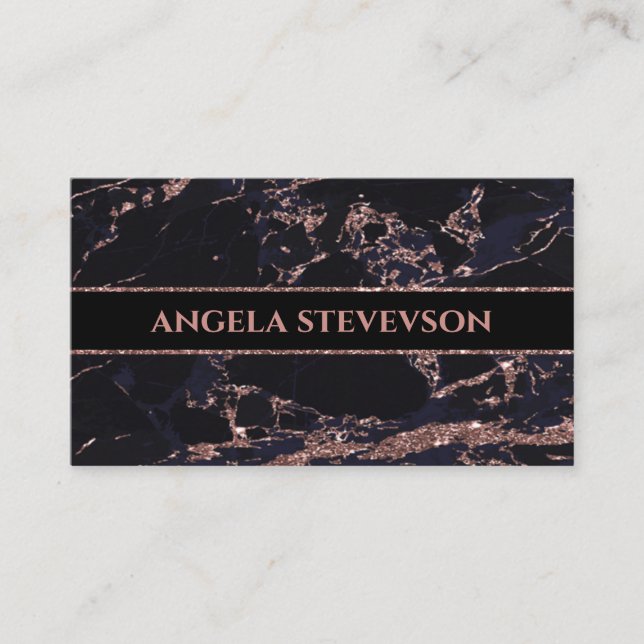 Makeup Artist Rose Gold Marble Business Card (Front)