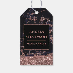 Makeup Artist Rose Gold Marble Gift Tag