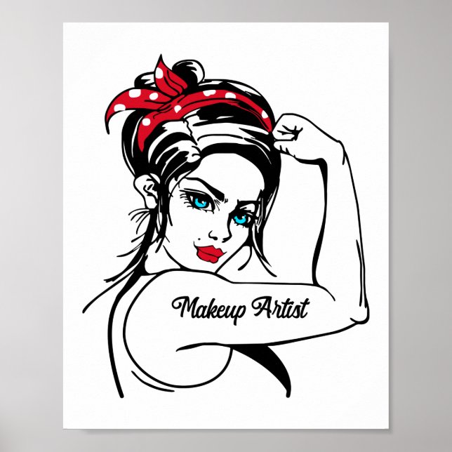 Makeup Artist Rosie The Riveter Pin Up Poster (Front)