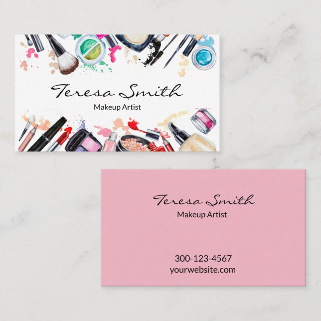 Makeup Artist Salon Beauty Business Card (Front/Back)