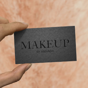 Makeup Artist Salon Elegant Black Minimalist Business Card