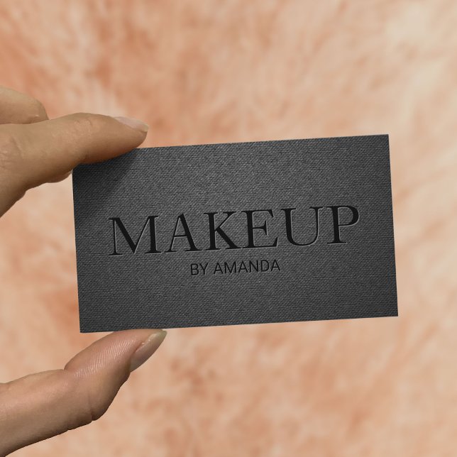Makeup Artist Salon Elegant Black Minimalist Business Card (Creator Uploaded)