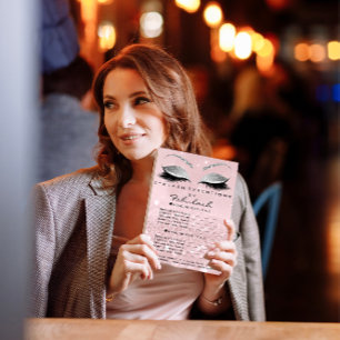 Makeup Artist Salon Glitter Flyer Pink Price List