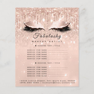 Makeup Artist Salon Glitter Flyer Rose Price List1