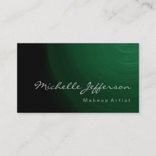 Makeup Artist Script Green Pattern Business Card