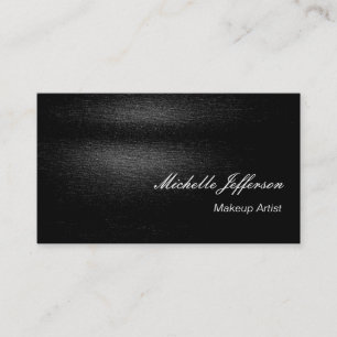 Makeup Artist Script Grey Black Business Card