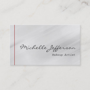 Makeup Artist Script Grey Charming Business Card